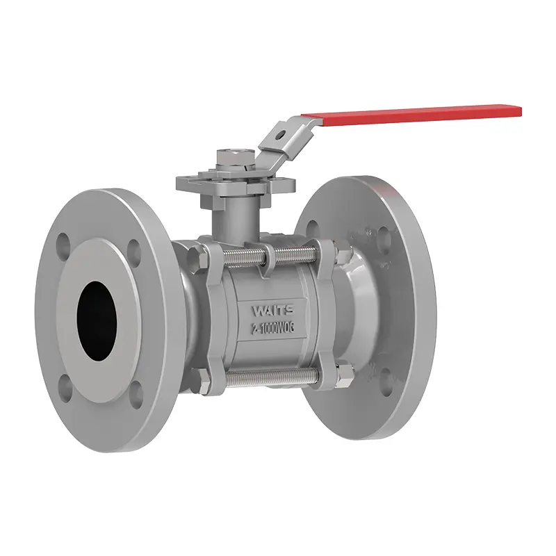 3 Pcs Flange Floating Ball Valve