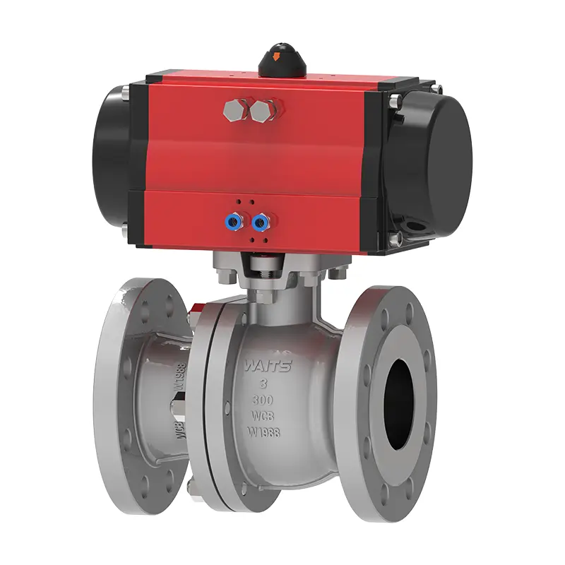 Two Piece Pneumatic Floating Ball Valve With Bracket