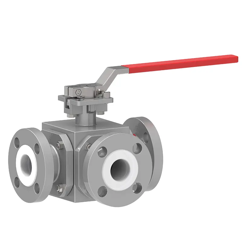 PTFE foret treveis kuleventil‌‌